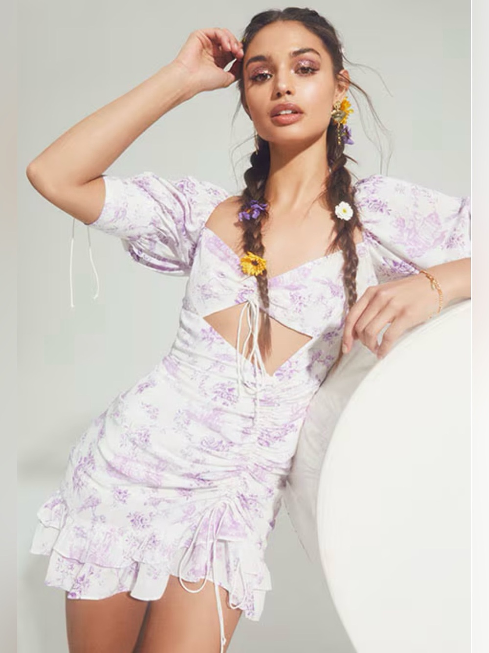 For Love And Lemons X REVOLVE Lovely Mini Dress in Lilac Size Small